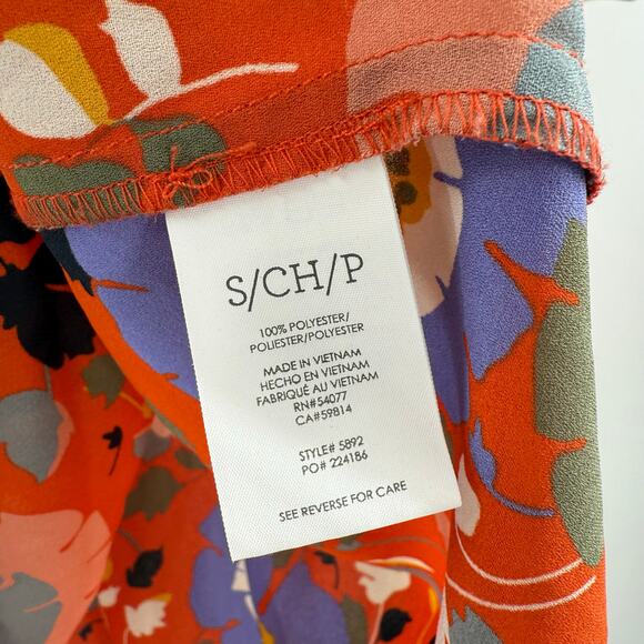 CABI Blouse Size Small 5892 Replay Floral Short Sleeve V-Neck Tunic Office Work - Picture 14 of 16